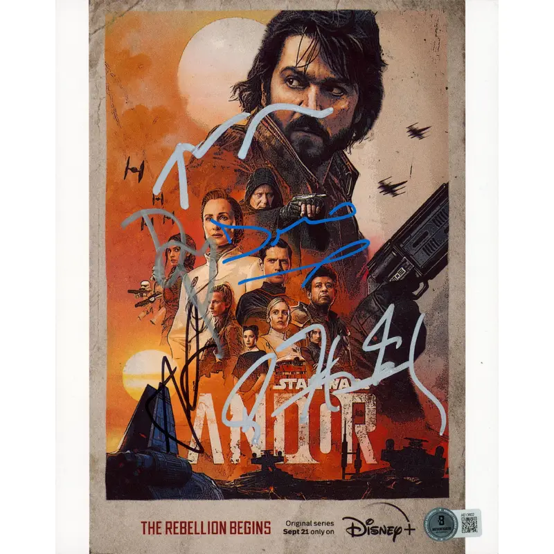 Star Wars Andor Cast Mendelsohn, Luna, Arjona, +2 Signed 8x10 Photo BAS #AE13602