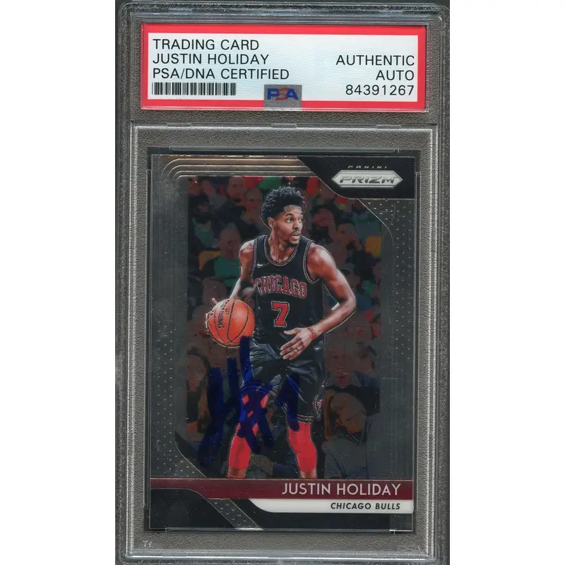 2018-19 Panini Prizm #150 Justin Holiday Signed Card AUTO PSA Slabbed Bulls