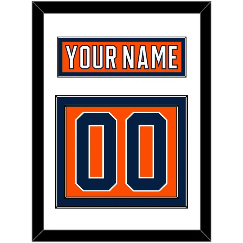 Edmonton Nameplate & Number (Back) - Home Orange (2017-2022) - Double Mat 1