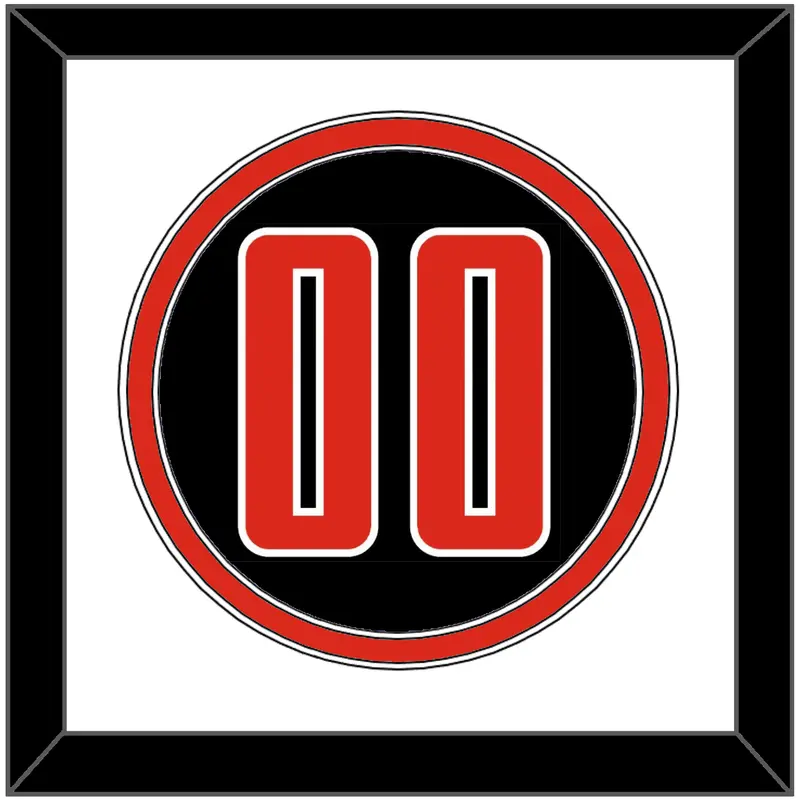 Texas Tech Baseball Number - Alternate Black (2018-2019) - Double Mat 1