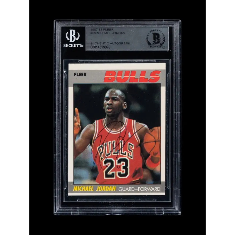1987-88 Fleer Michael Jordan #59 Early Career Signed Basketball Card Auto BGS