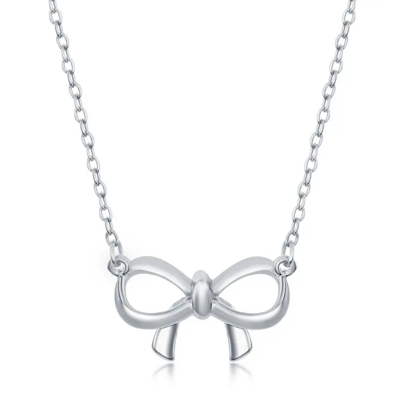 Sterling Silver Bow Necklace