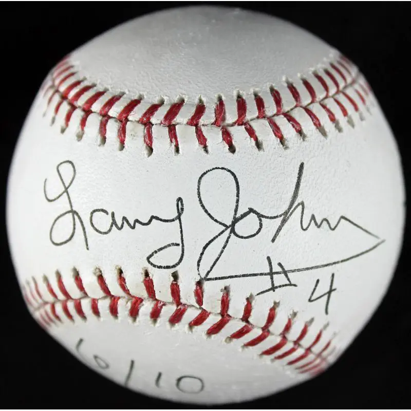 Larry Johnson '#1 Pick, Roy 1992 & Grandmama' Signed Baseball 6/10 PSA #S38332