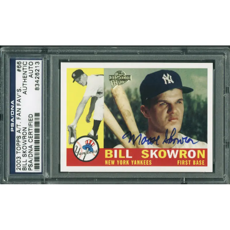 Yankees Moose Skowron Authentic Signed Card 2003 Topps #66 PSA/DNA Slabbed