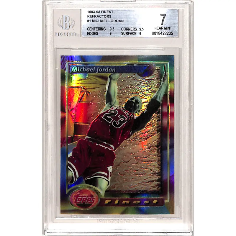 Michael Jordan 1993 Topps Finest Refractor #1 BGS 7 Near Mint