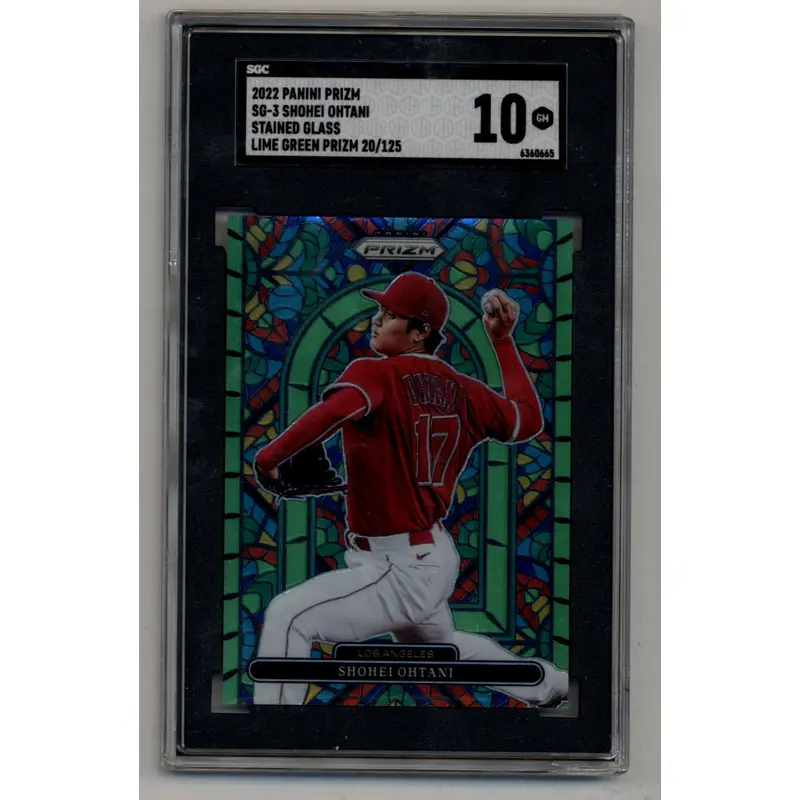 Shohei Ohtani 2022 Prizm Stained Glass Lime Green 20/125 SGC 10 Gem Mint