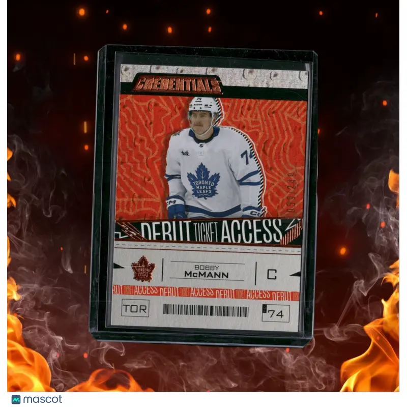 2023-24 Upper Deck Credentials Bobby McMann Debut Ticket Orange Rookie 059/249