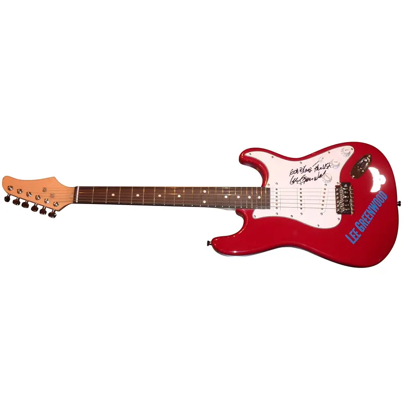 Lee Greenwood Electric Guitar with Signature "God Bless the USA" - JSA