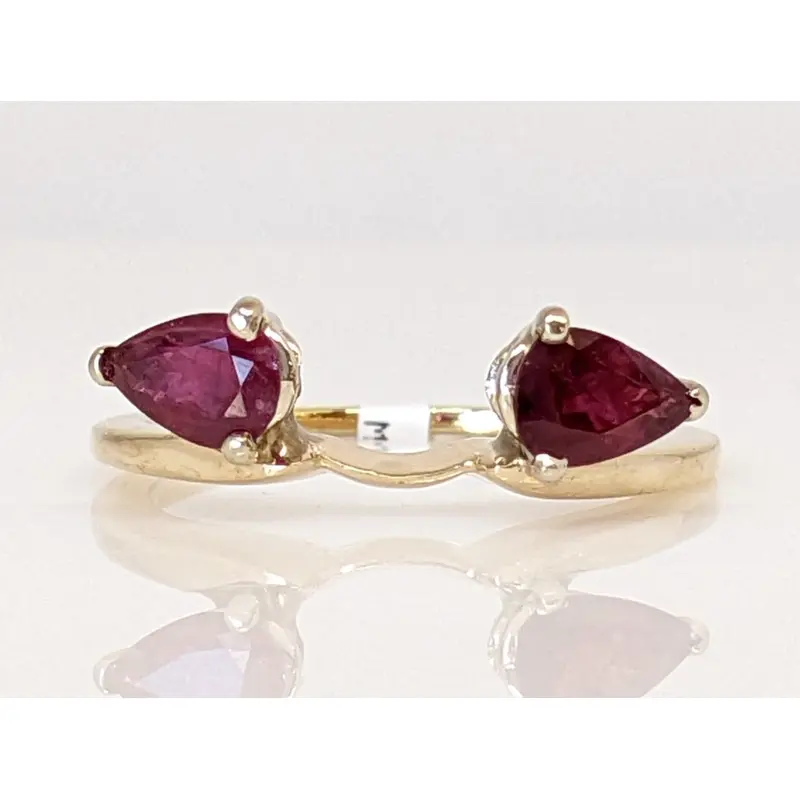 14K RUBY PEAR (2) "C" 4X6 ESTATE WRAP 2.2 GRAMS