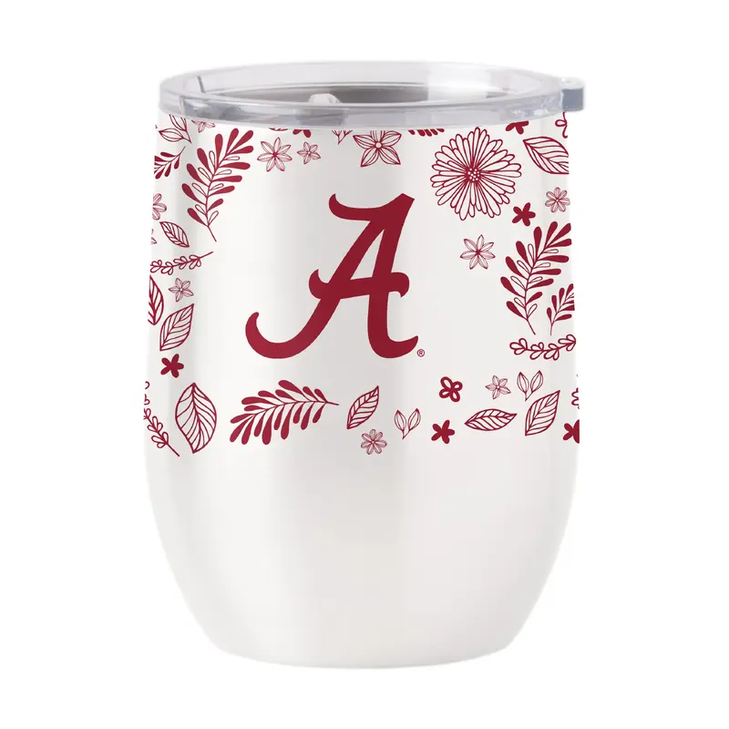 Alabama 16oz Botanical Stainless Curved Beverage