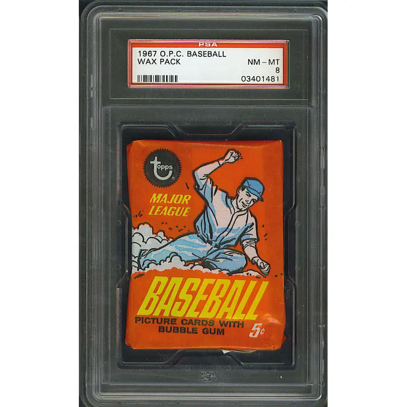 1967 OPC O-Pee-Chee Baseball Unopened Wax Pack PSA 8