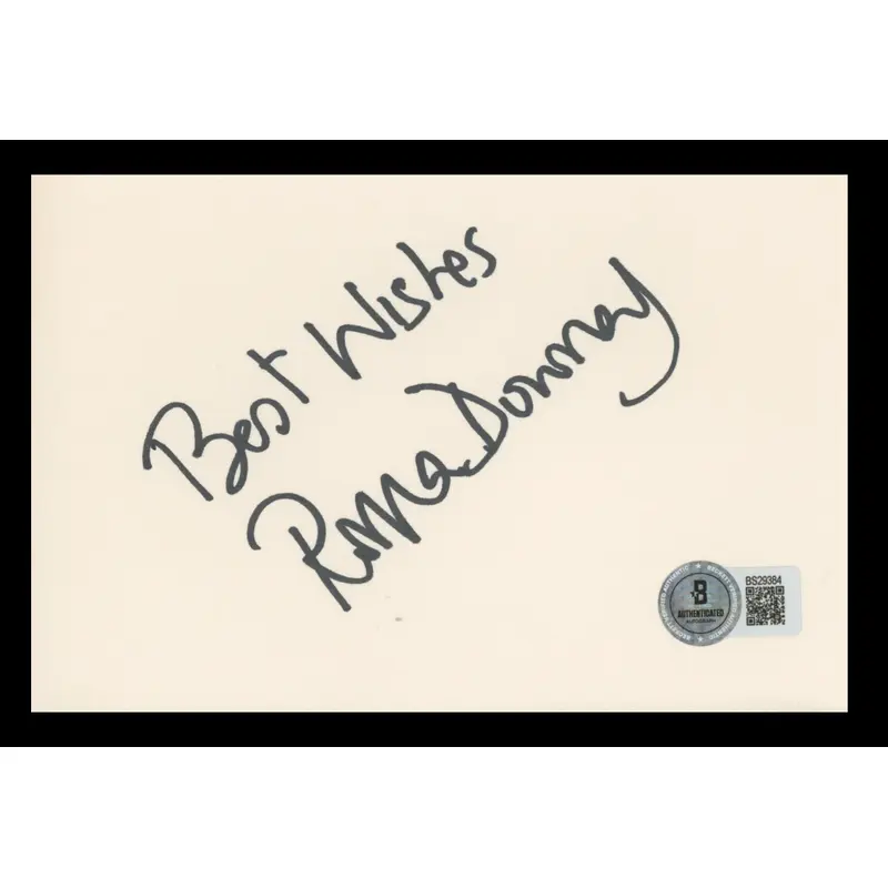 Roma Downey Touched by An Angel "Best Wishes" Signed 4x6 Index Card BAS #BS29384