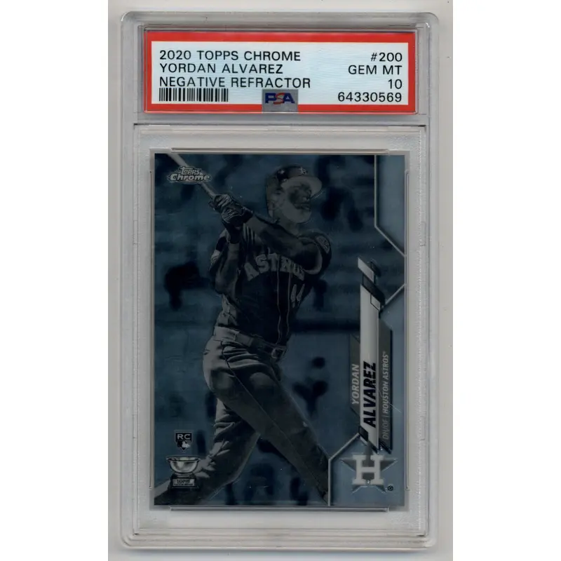 Yordan Alvarez 2020 Topps Chrome Negative Refractor #200 PSA 10 Gem Mint