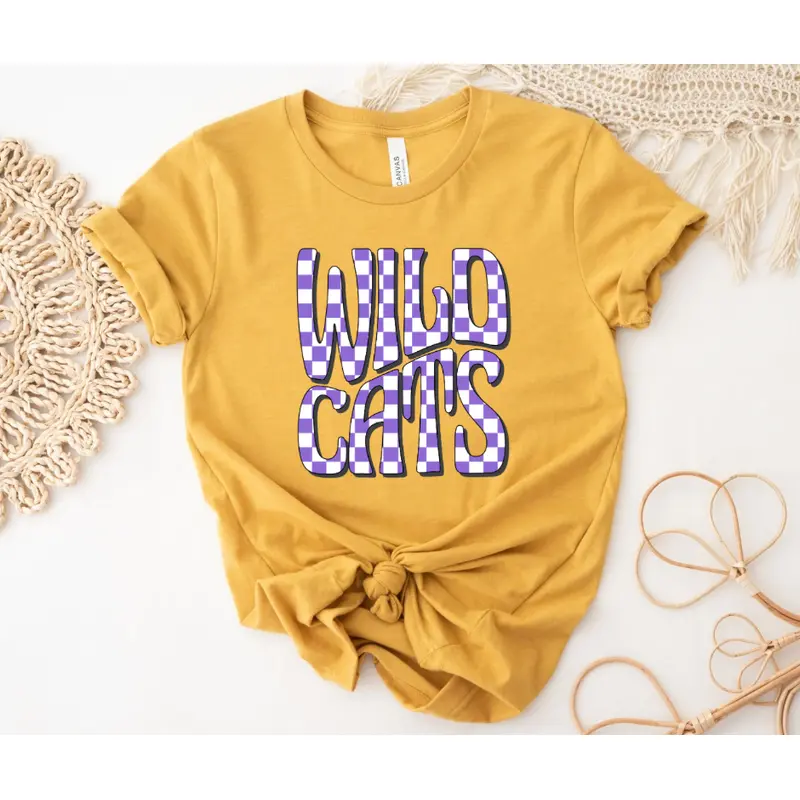 Yellow gold checkered Wildcats