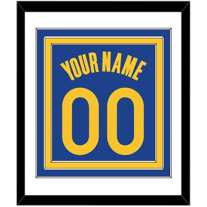 Golden State Name & Number - Blue Icon - Triple Mat 1