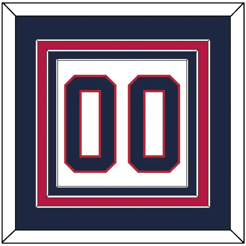 United States Mens Hockey Number - 2002 Olympics Home White - Triple Mat 2