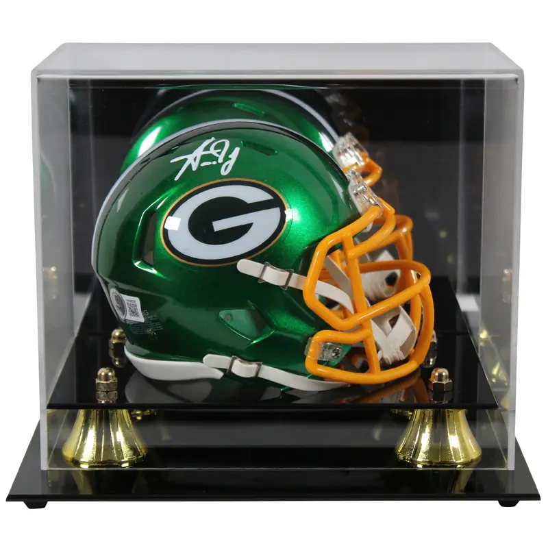 Packers Aaron Jones Authentic Signed Flash Speed Mini Helmet W/ Case BAS Witness