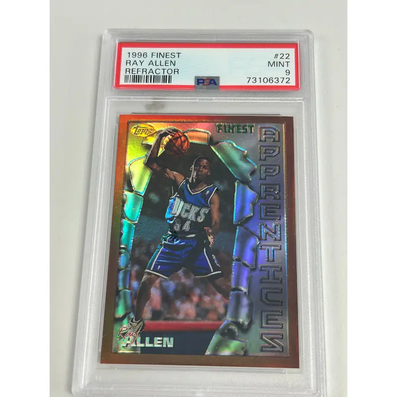 Ray Allen 1996 Topps Finest Refractor #22 PSA 9 Mint