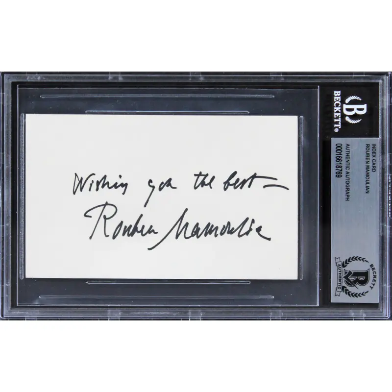 Rouben Mamoulian Oklahoma!  Authentic Signed 3x5 Index Card BAS Slabbed
