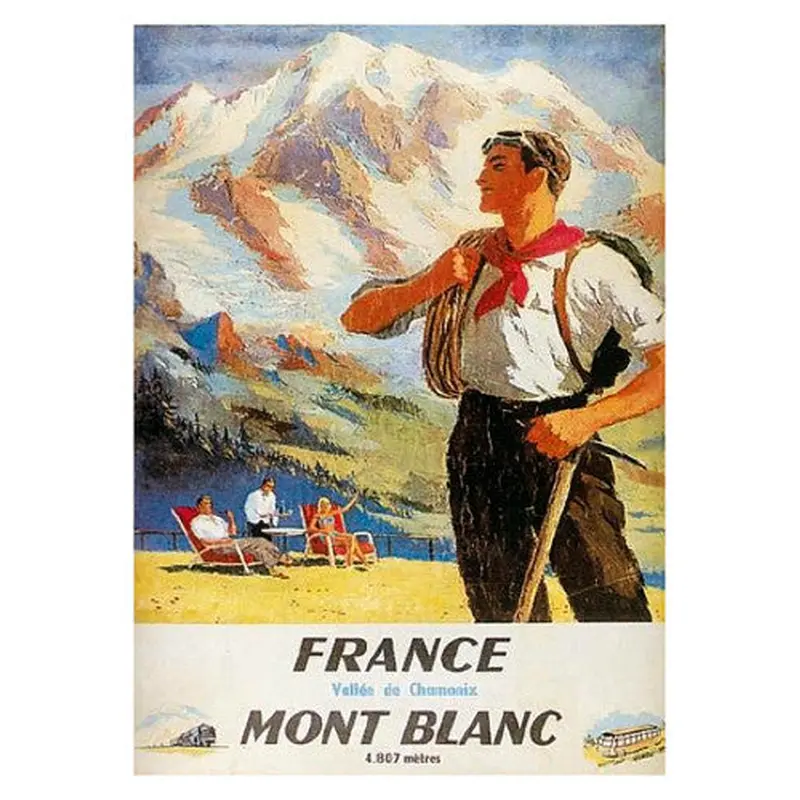 Mont Blanc Climber (c.1949) Mountain Climbing Poster - Clouet Vintage Reprints