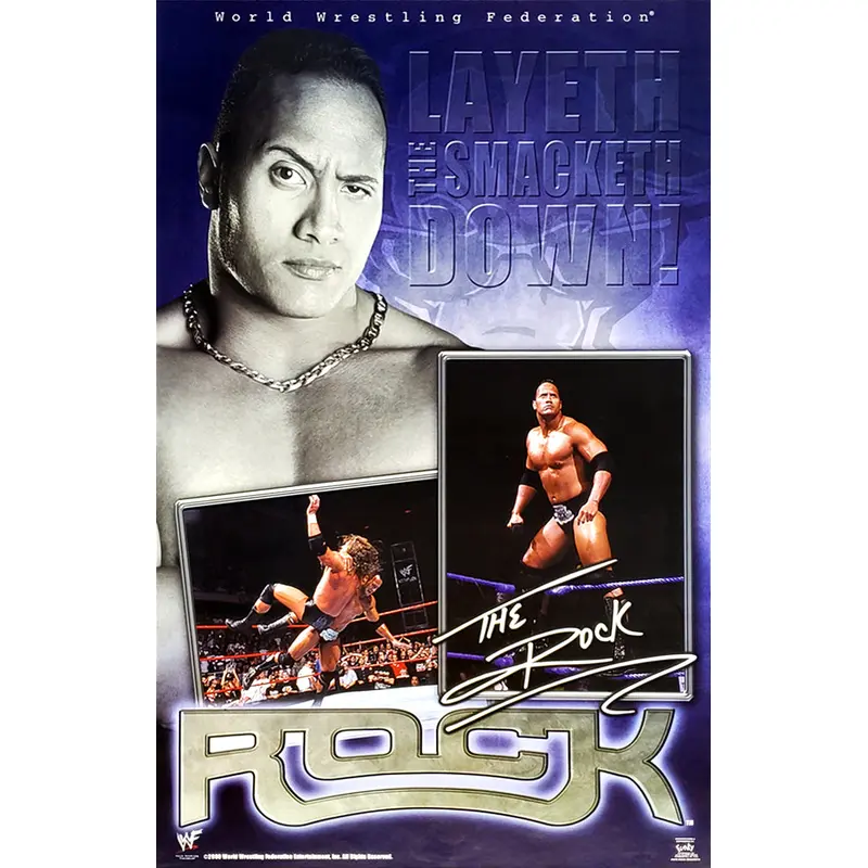The Rock "Layeth the Smacketh Down!" WWE Wrestling Poster - Funky 2000