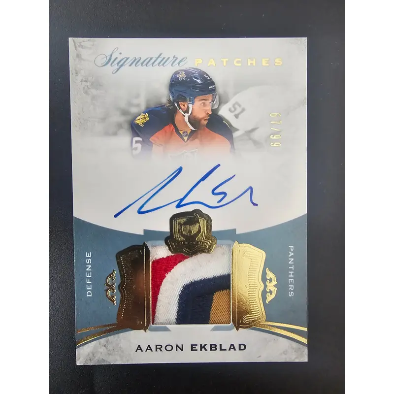 2015-16 Upper Deck The Cup - Signature Patches - Aaron Ekblad #SP-AE /99