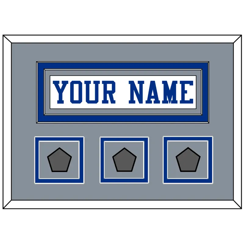 Dallas Nameplate & 3 Super Bowl Jersey Patches - White Jersey - Double Mat 3