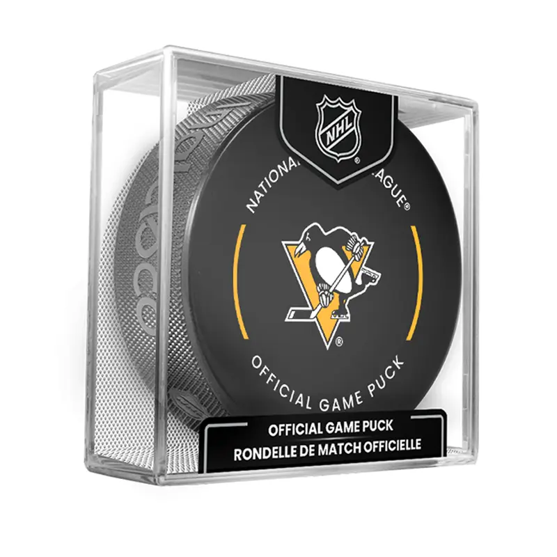 NHL Pittsburgh Penguins Officially Licensed 2025-2026 Game Puck Design In Cube