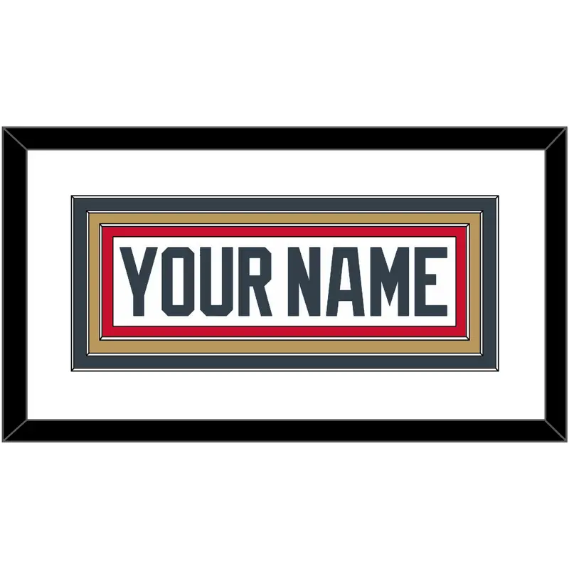 Vegas Nameplate - Road White - Triple Mat 1