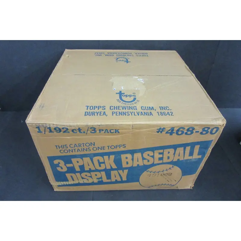 1980 Topps Baseball Grocery Rack Pack Case (192 Count) (Sealed)
