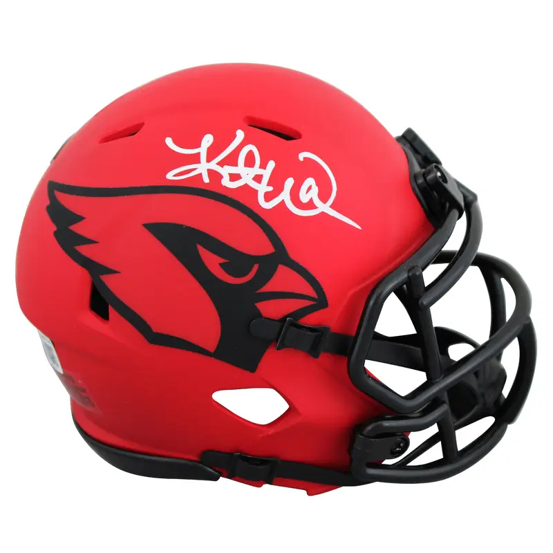 Cardinals Kurt Warner Authentic Signed Rave Speed Mini Helmet BAS Witnessed 2
