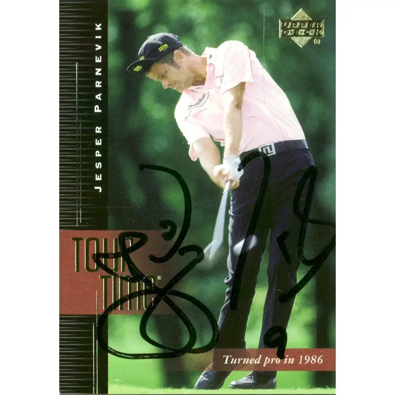 Jesper Parnevik Authentic Signed Card 2001 Upper Deck Golf Tour Time #184 w/ COA