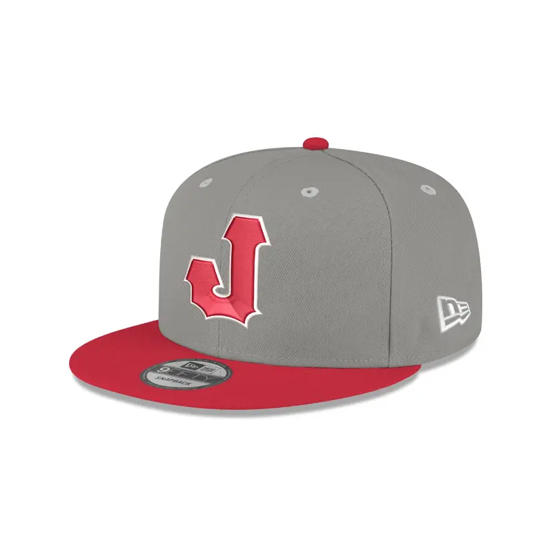 Jacksonville Jumbo Shrimp New Era Jacksonville Red Caps Heather Gray 9Fifty Snapback