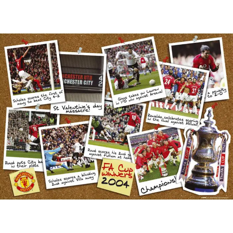 Manchester United FA Cup Championship 2004 Commemorative Poster - GB Posters