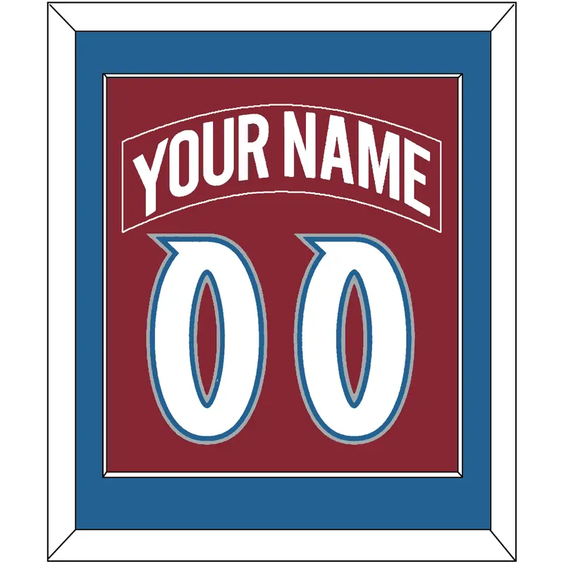 Colorado Nameplate & Number (Back) Combined - Road Burgundy (1995-1996) - Single Mat 2