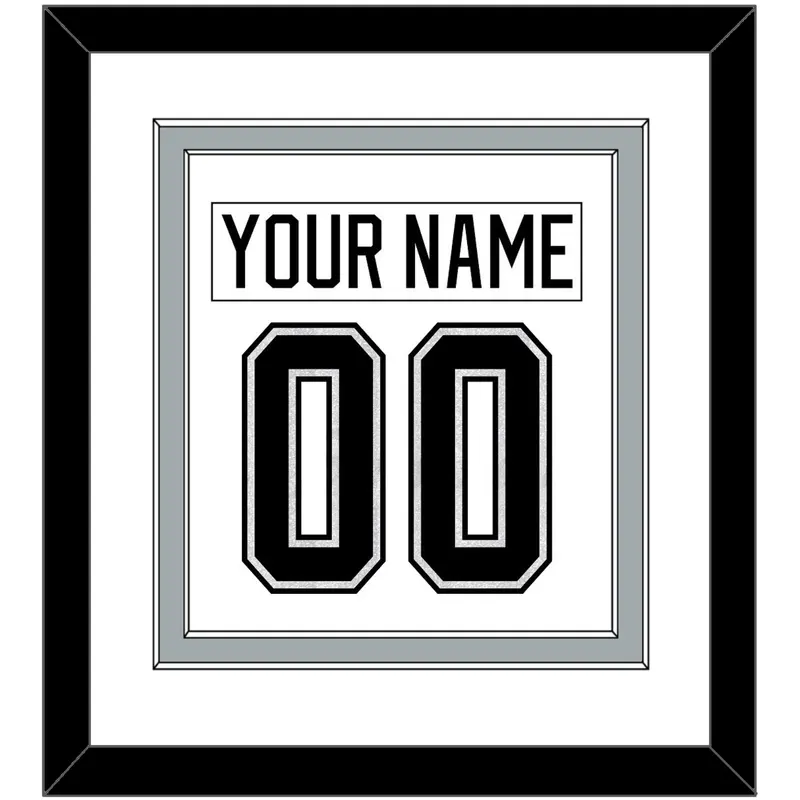Los Angeles Nameplate & Number (Back) Combined - Road White - Double Mat 1