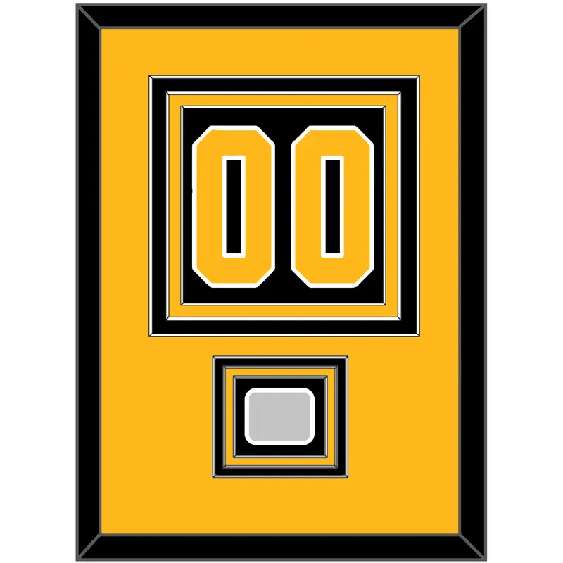 Pittsburgh Number (Back) & Stanley Cup Champions Patch - Road Black (1988-1992) - Triple Mat 3
