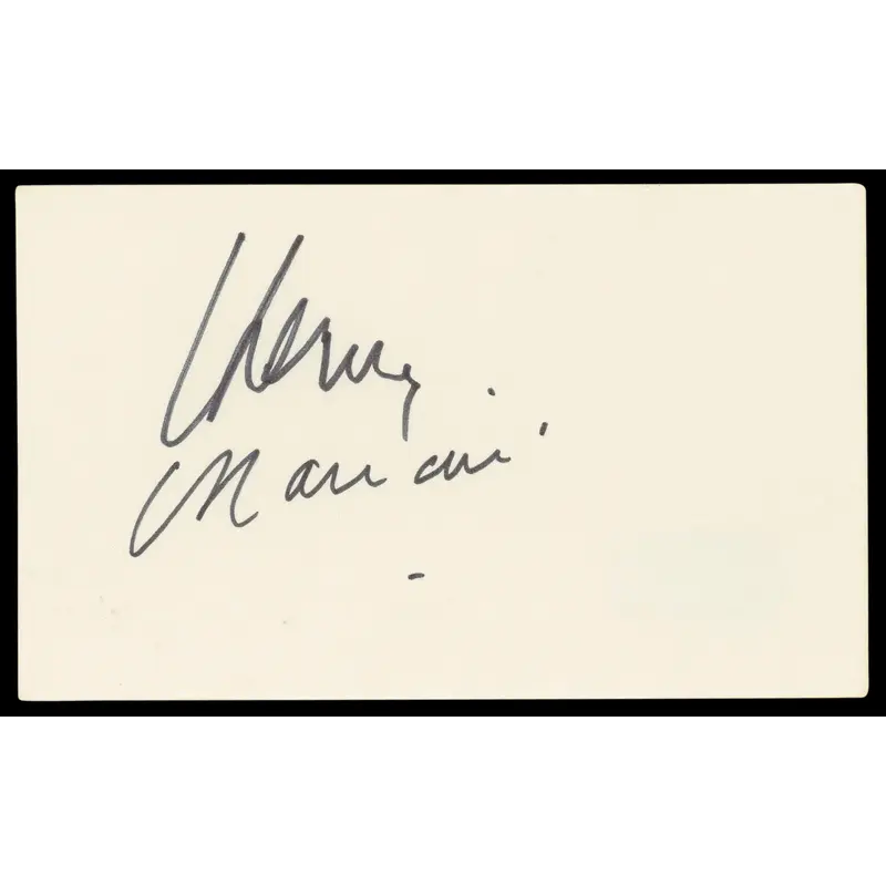 Henry Mancini The Pink Panther Authentic Signed 3x5 Index Card BAS #BL98589