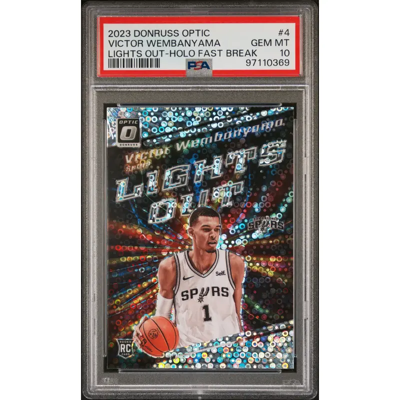 Victor Wembanyama 2023 Donruss Optic Lights Out Fast Break PSA 10 Gem Mint
