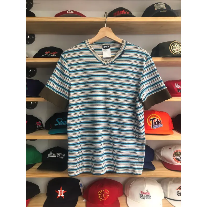 Vintage Dolce & Gabbana Ribbed Striped Tee Size Medium
