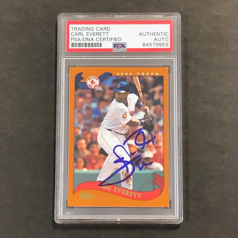 2002 Topps #157 CARL EVERETT Signed Card AUTO PSA Slabbed
