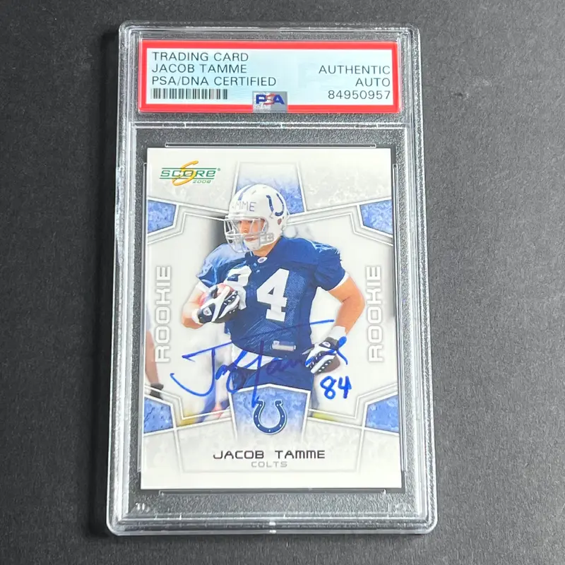 2008 Score #404 Jacob Tamme Signed Card PSA Slabbed AUTO RC Colts