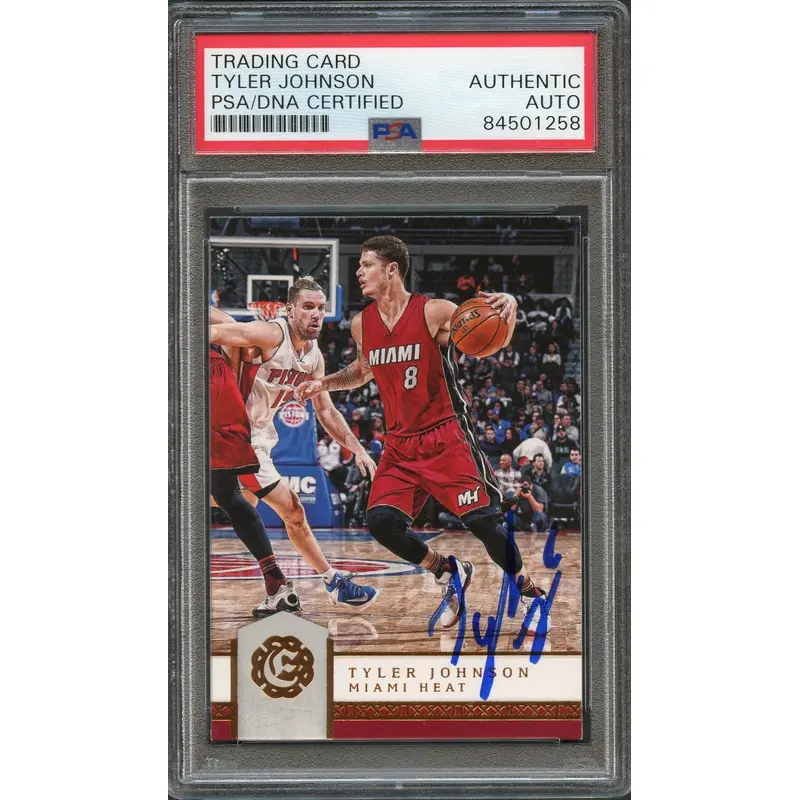 2016-17 Panini Excalibur #94 Tyler Johnson Signed Card AUTO PSA Slabbed Heat