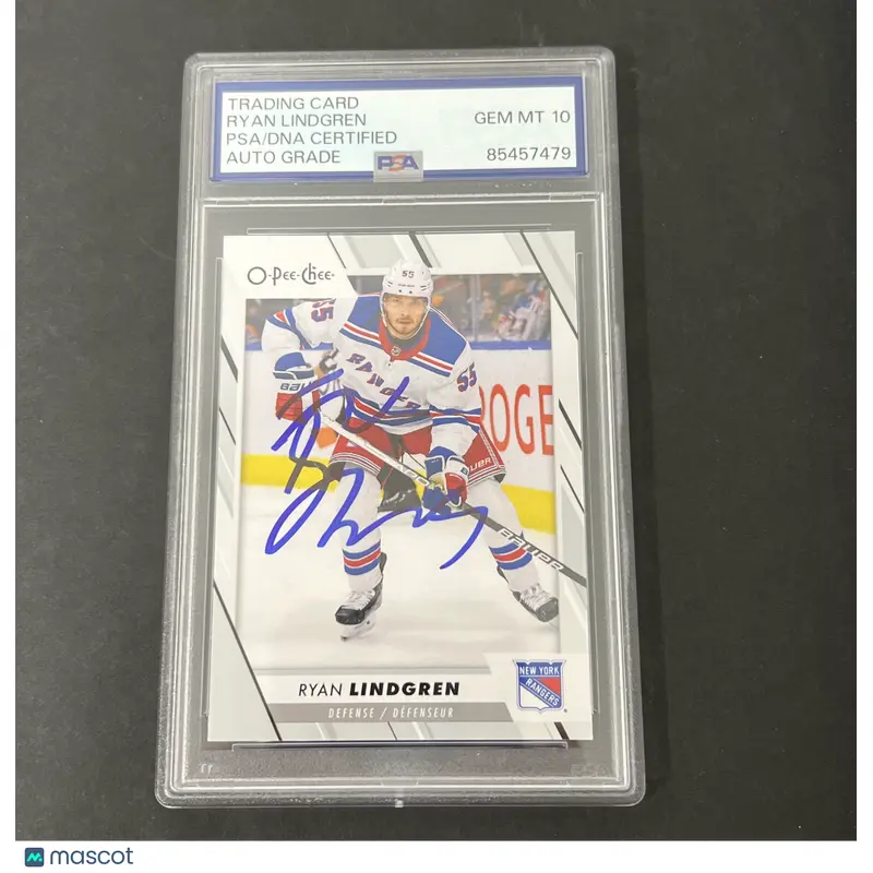 2023-24 O-Pee-Chee #217 Ryan Lindgren signed card PSA Auto 10