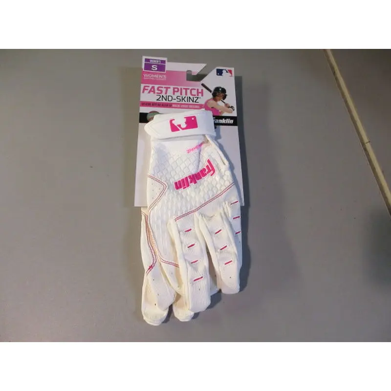 New Franklin Women's 2nd-Skinz Batting Gloves Size Large - Pink/White