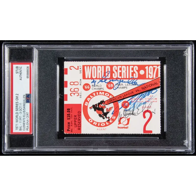 Roberto Clemente Signed 1971 World Series Ticket PSA DNA