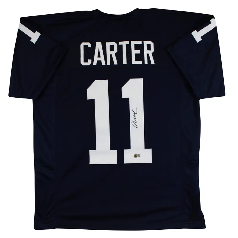 Penn State Abdul Carter Authentic Signed Navy Blue Pro Style Jersey BAS Witness