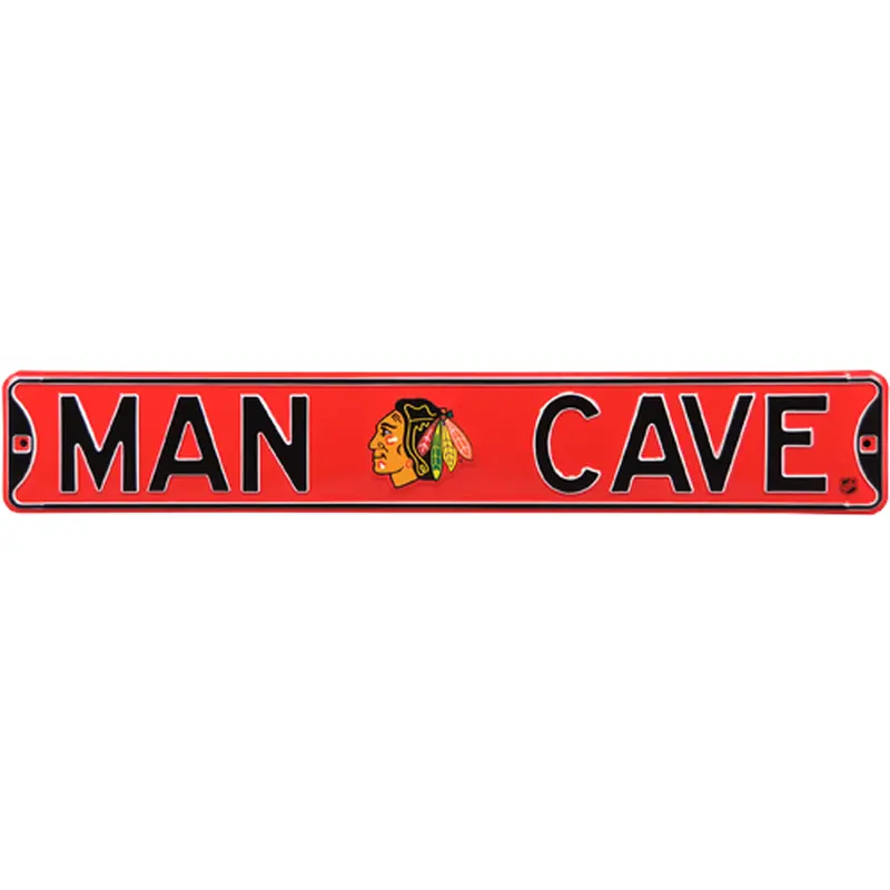 Chicago Blackhawks "MAN CAVE" Authentic Street Sign
