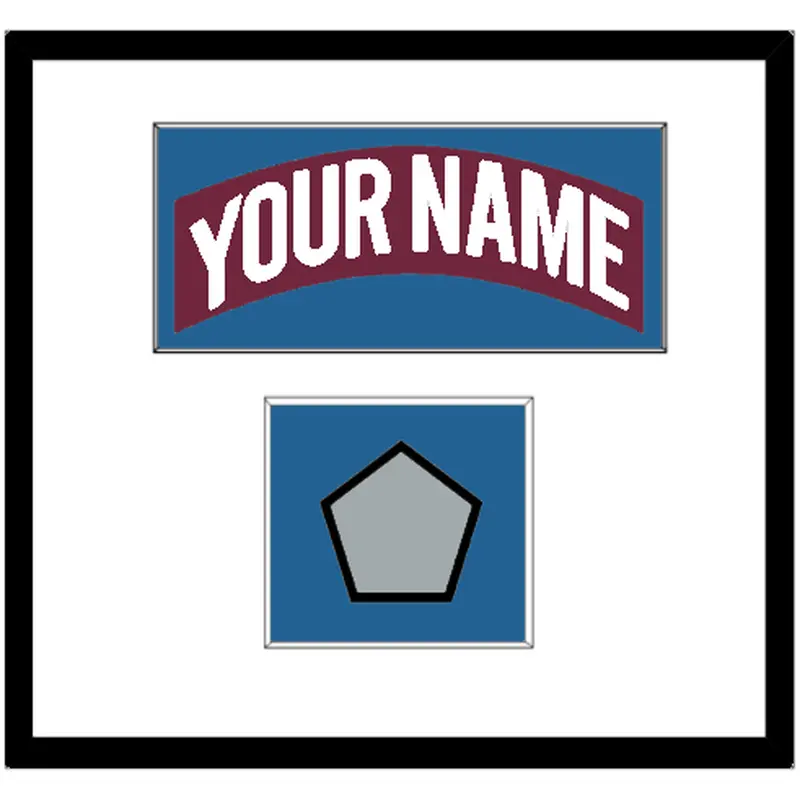 Colorado Nameplate & Stanley Cup Finals Patch - Road Burgundy (1999-2001) - Single Mat 1