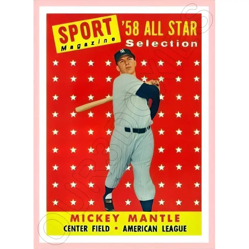 Mickey Mantle 1958 Topps AS Reproduction Card - 4130